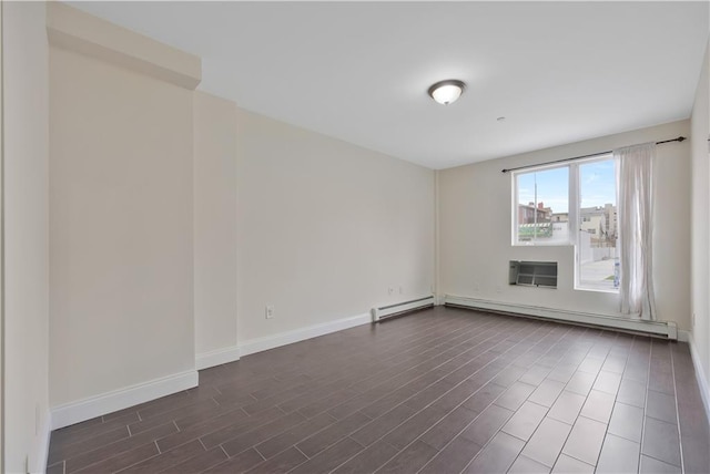 2138 Bath Ave Unit 1A, Brooklyn, NY 11214 - spare room with baseboard heating and dark wood finished floors