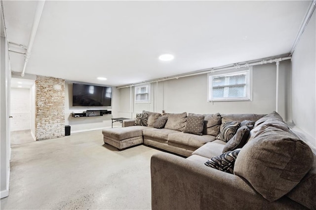 980 Van Duzer St, Staten Island, NY 10304 - living area featuring recessed lighting and finished concrete flooring