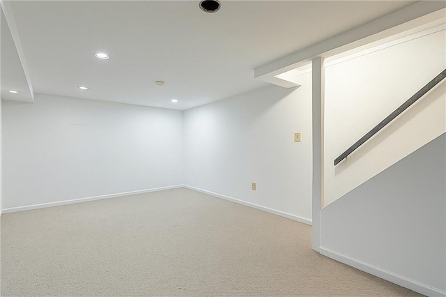 74 E Brandis Ave, Staten Island, NY 10308 - finished below grade area featuring recessed lighting, baseboards, and light colored carpet