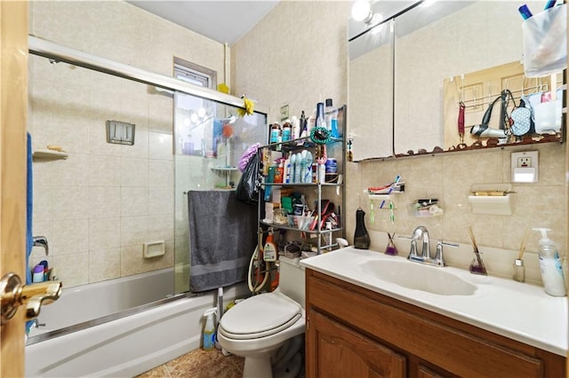 2554 W 16th St, Brooklyn, NY 11214 - full bath featuring vanity, bath / shower combo with glass door, and tasteful backsplash