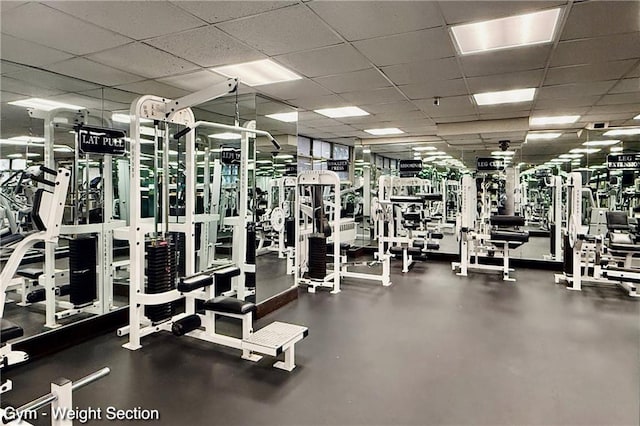 35 Seacoast Ter Unit 16D, Brooklyn, NY 11235 - gym with a paneled ceiling