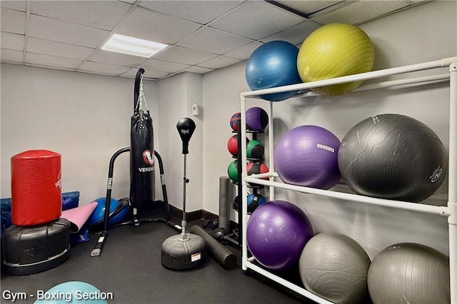 35 Seacoast Ter Unit 16D, Brooklyn, NY 11235 - workout room featuring a paneled ceiling