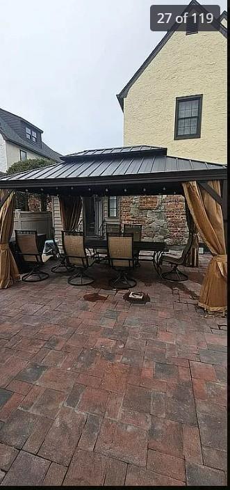 view of patio with a gazebo