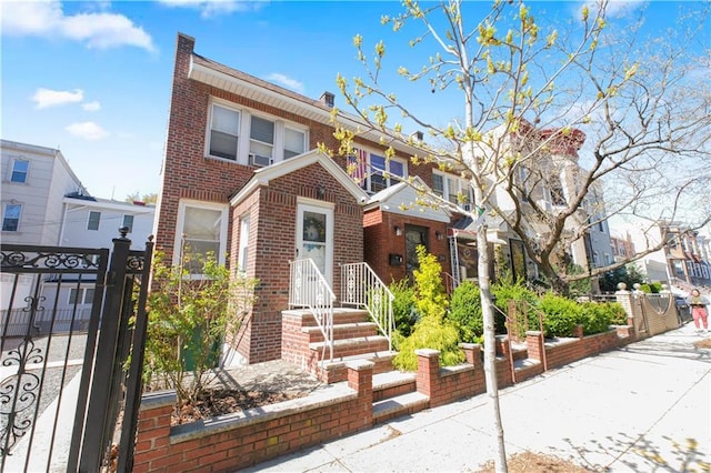 266 Wakeman Pl, Brooklyn, NY 11220 - multi unit property featuring fence, brick siding, a residential view, and a gate