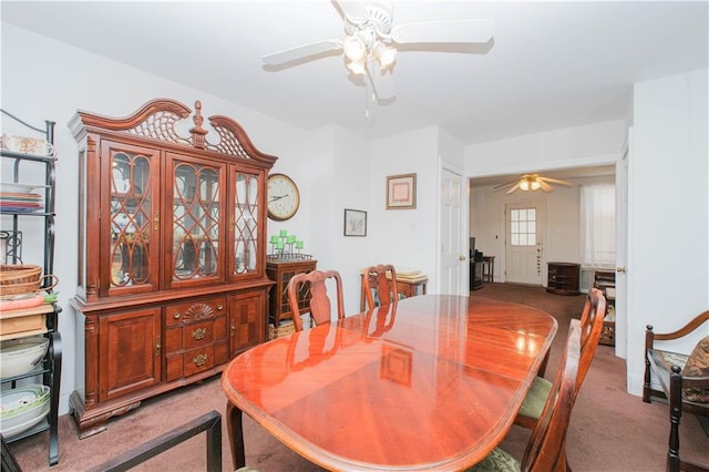 266 Wakeman Pl, Brooklyn, NY 11220 - dining room featuring light colored carpet and ceiling fan