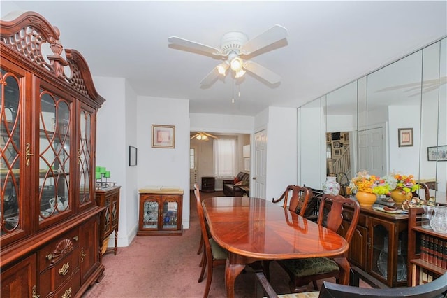 266 Wakeman Pl, Brooklyn, NY 11220 - dining space with a ceiling fan and light colored carpet