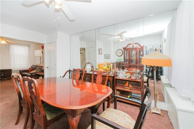 266 Wakeman Pl, Brooklyn, NY 11220 - dining area with light carpet and a ceiling fan
