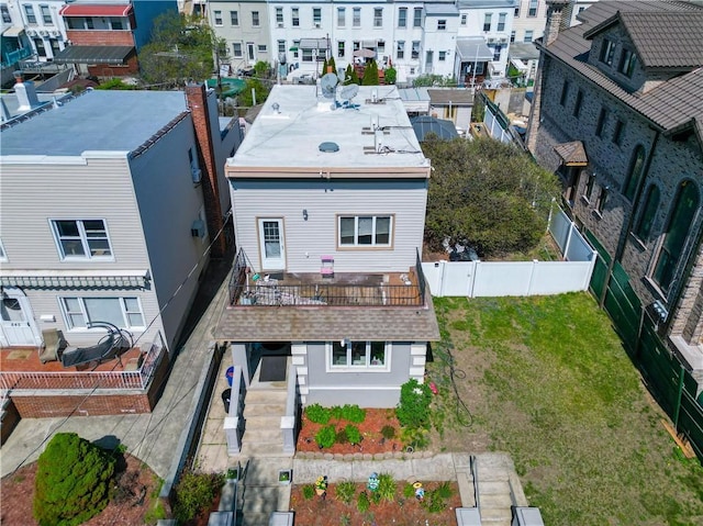 bird's eye view with a residential view