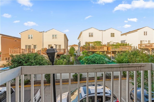 balcony with a residential view