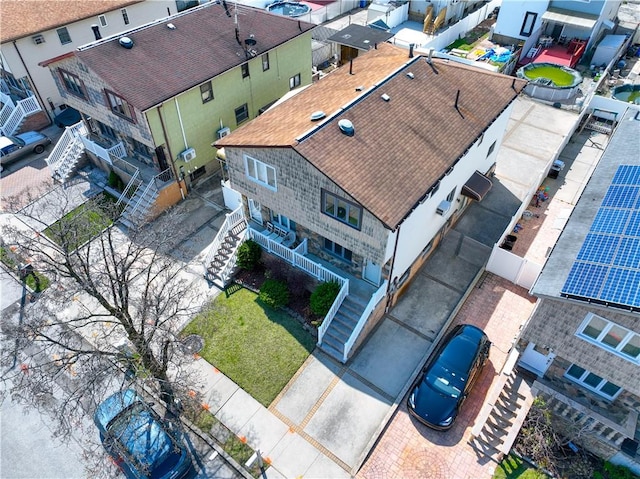 aerial view of residential area