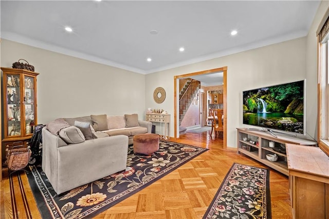 1462 E 65th St, Brooklyn, NY 11234 - living room with recessed lighting and stairway