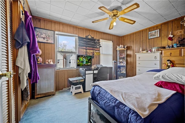 1462 E 65th St, Brooklyn, NY 11234 - bedroom with wood walls and carpet floors
