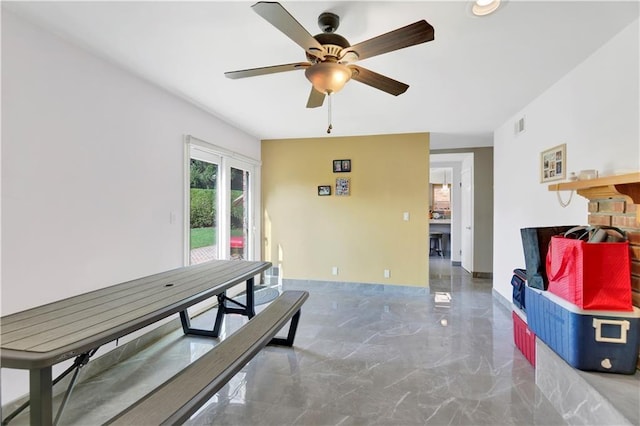 30 Beverly Rd, Staten Island, NY 10305 - dining area with marble tiled flooring and ceiling fan