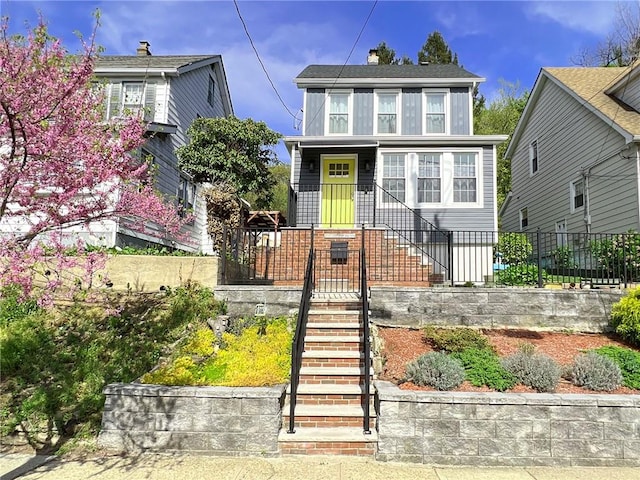 333 Lafayette Ave, Staten Island, NY 10301 - view of front of property with fence and stairs