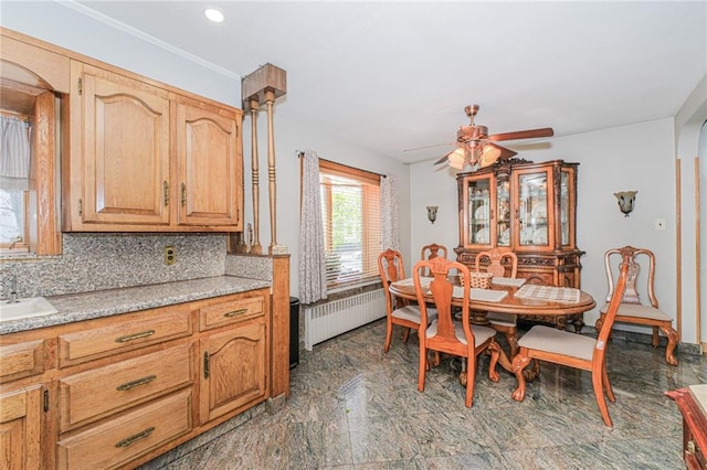 1960 Stillwell Ave, Brooklyn, NY 11223 - dining space with radiator and a ceiling fan