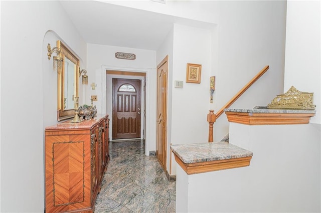 1960 Stillwell Ave, Brooklyn, NY 11223 - foyer featuring marble finish flooring and stairway