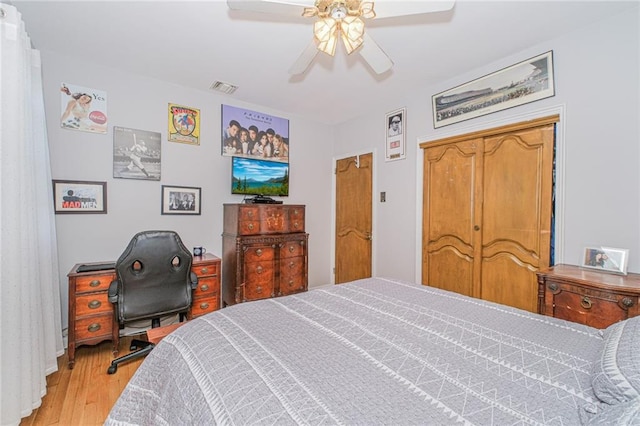 1960 Stillwell Ave, Brooklyn, NY 11223 - bedroom featuring light wood finished floors and ceiling fan