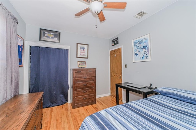 1960 Stillwell Ave, Brooklyn, NY 11223 - bedroom featuring light wood-type flooring and a ceiling fan