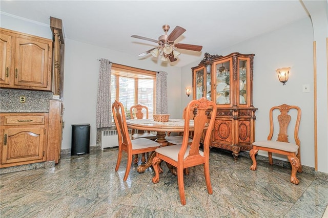 1960 Stillwell Ave, Brooklyn, NY 11223 - dining area featuring radiator heating unit and a ceiling fan