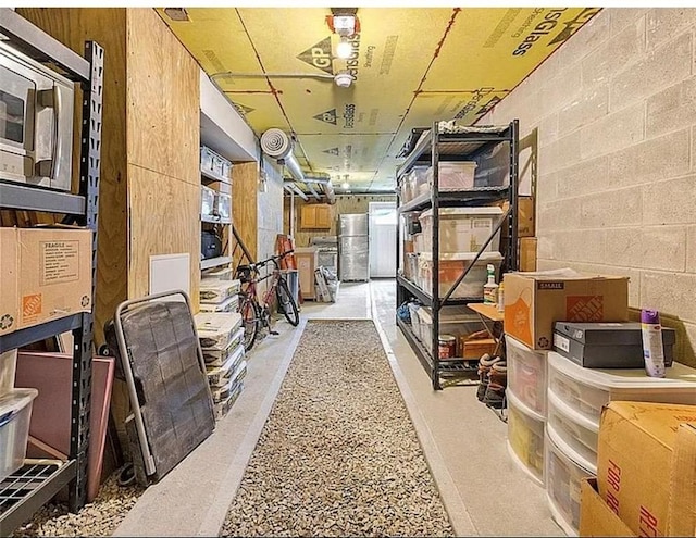 view of storage area