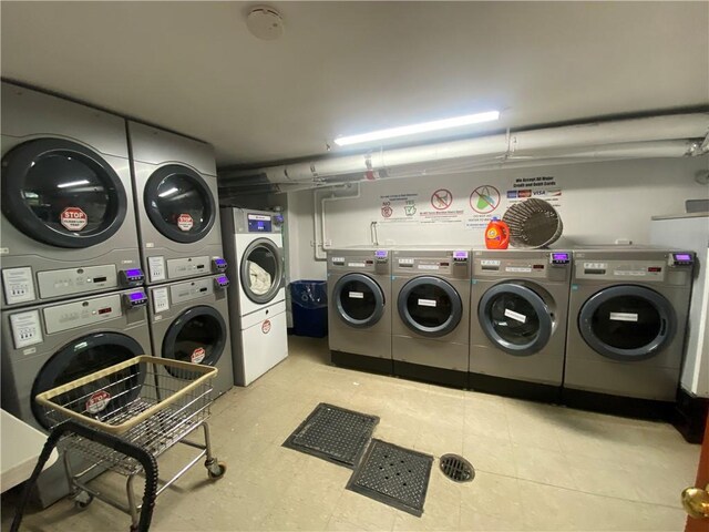 735 Avenue W Unit 1M, Brooklyn, NY 11223 - common laundry area with separate washer and dryer and stacked washing maching and dryer