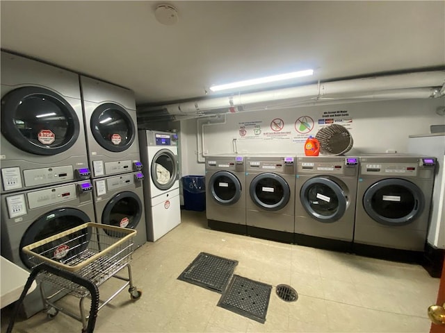 735 Avenue W Unit 1M, Brooklyn, NY 11223 - communal laundry room featuring stacked washer / dryer and separate washer and dryer