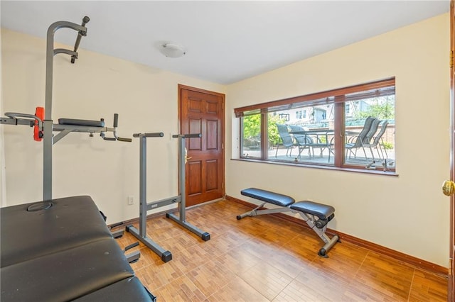 3821 Avenue S, Brooklyn, NY 11234 - exercise room with baseboards and wood finished floors
