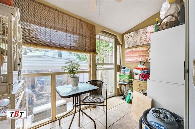 1854 73rd St, Brooklyn, NY 11204 - sunroom / solarium with vaulted ceiling and a ceiling fan