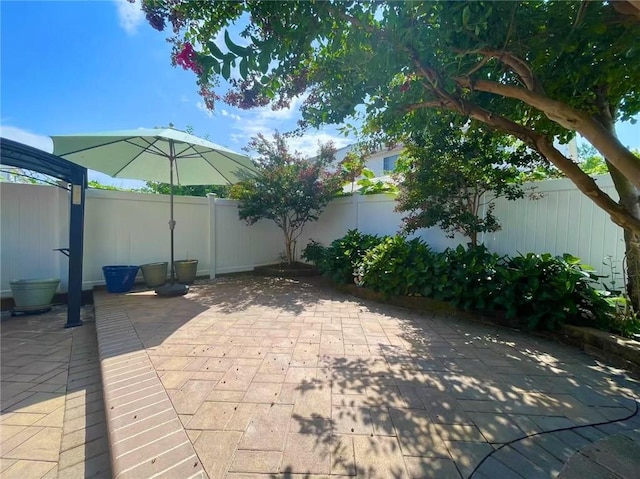 view of patio / terrace featuring a fenced backyard