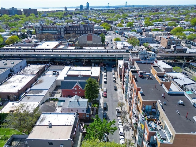 aerial view with a city view