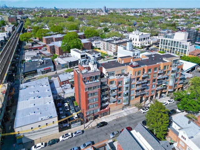 bird's eye view featuring a city view