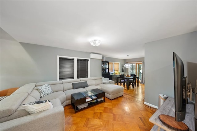 1942 Kimball St, Brooklyn, NY 11234 - living area with a wall mounted air conditioner and baseboards