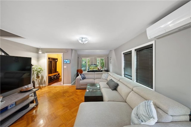 1942 Kimball St, Brooklyn, NY 11234 - living area featuring a wall mounted air conditioner and baseboards