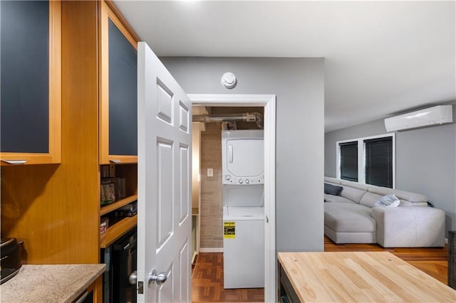 1942 Kimball St, Brooklyn, NY 11234 - interior space featuring stacked washer / drying machine and a wall mounted AC