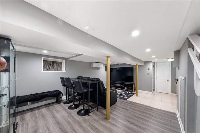 1942 Kimball St, Brooklyn, NY 11234 - exercise room featuring wood finished floors, baseboards, and recessed lighting