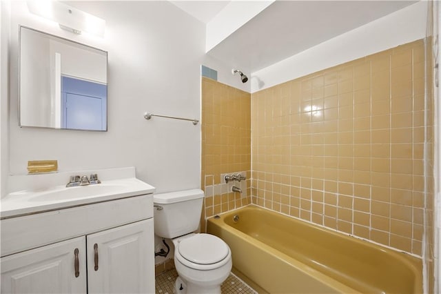 2109 Canarsie Rd, Brooklyn, NY 11236 - bathroom featuring toilet, shower / bath combination, vanity, and tile patterned flooring