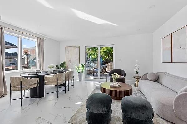 227 77th St, Brooklyn, NY 11209 - living room featuring marble finish flooring