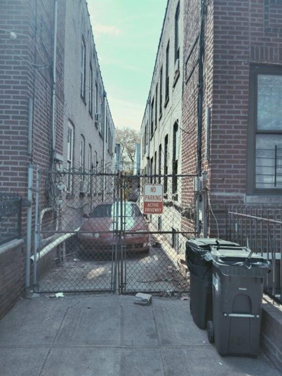 view of road with a gate