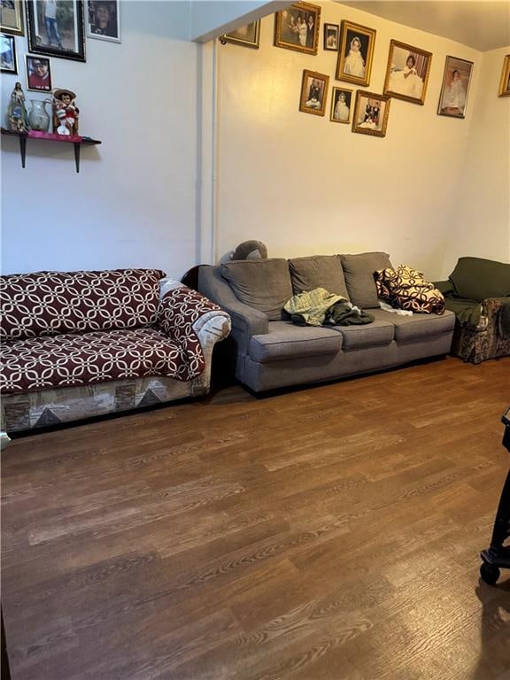 living room with wood finished floors