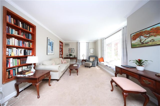115 Wilson Ter, Staten Island, NY 10304 - living room with ornamental molding, carpet flooring, and baseboards