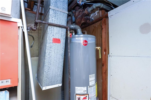 utilities featuring water heater and heating unit