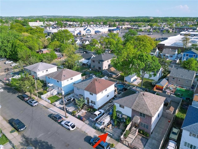 drone / aerial view with a residential view