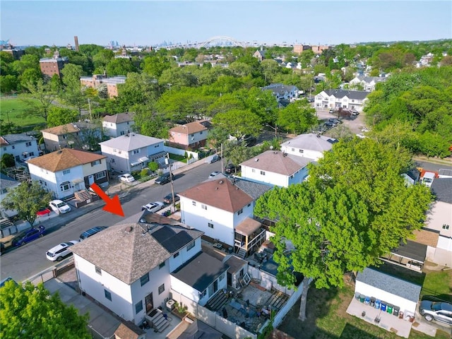drone / aerial view with a residential view