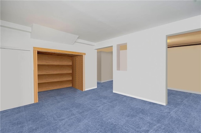 basement with carpet floors