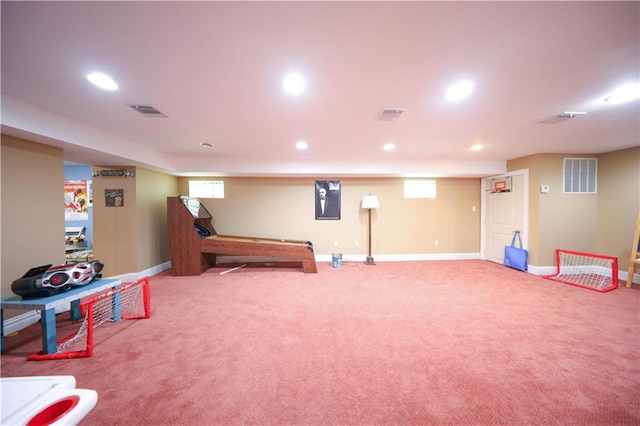 playroom featuring visible vents and recessed lighting