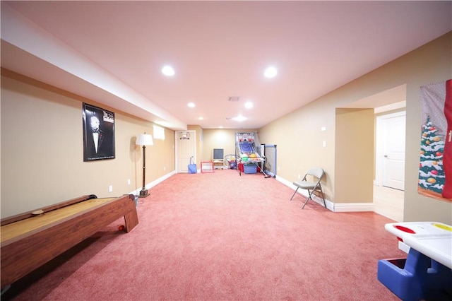 63 Finlay Ave, Staten Island, NY 10309 - rec room featuring carpet flooring, baseboards, pool table, and recessed lighting