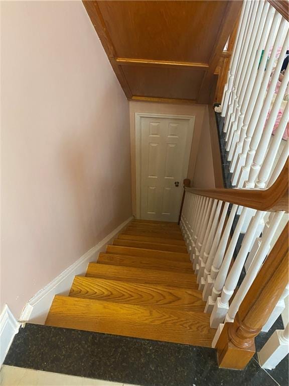 stairs with baseboards