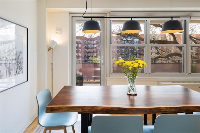 dining space featuring plenty of natural light