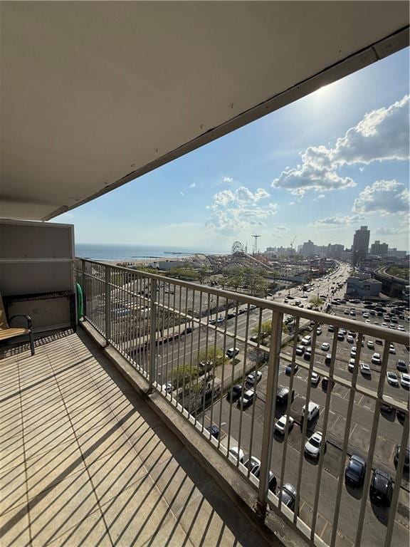 balcony with a city view