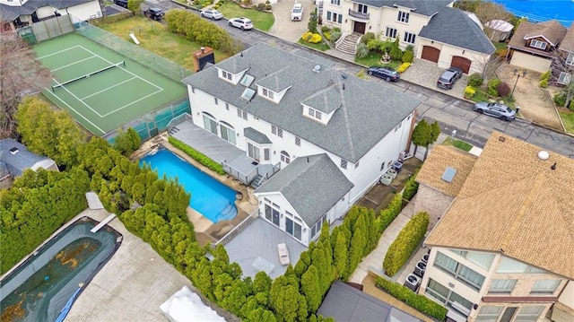 bird's eye view with a residential view